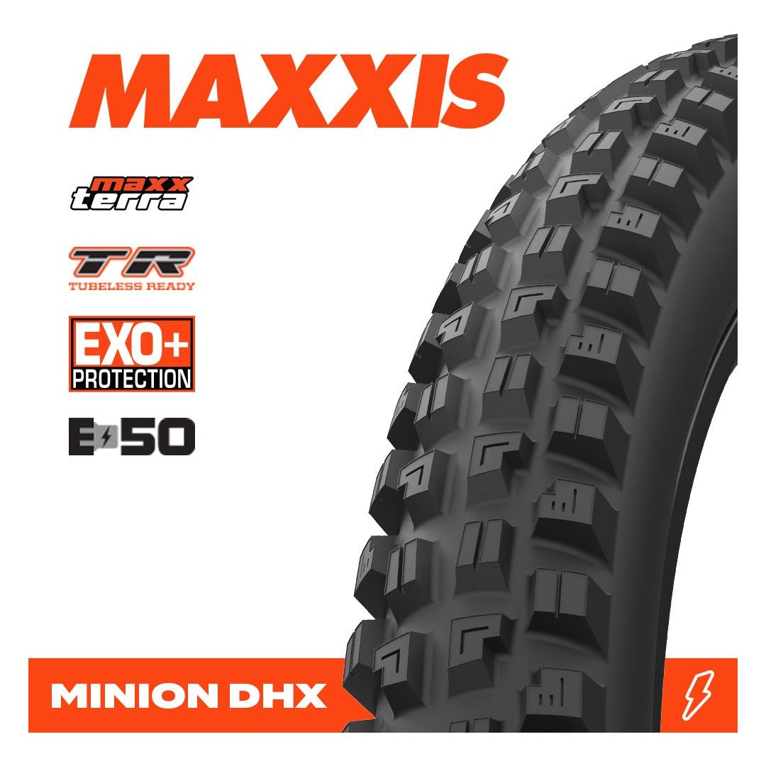 Maxxis Minion DHX 29 x 2.50" MaxxTerra EXO+ TR Folding 60TPI E-50 Tyre