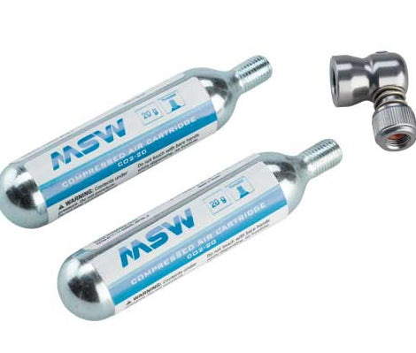 MSW Windstream 20 Inflator Head Silver with X2 20g Cartridge
