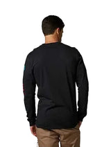 Fox NUKLR Long Sleeve PREMIUM TEE Black BACK FACING MODEL