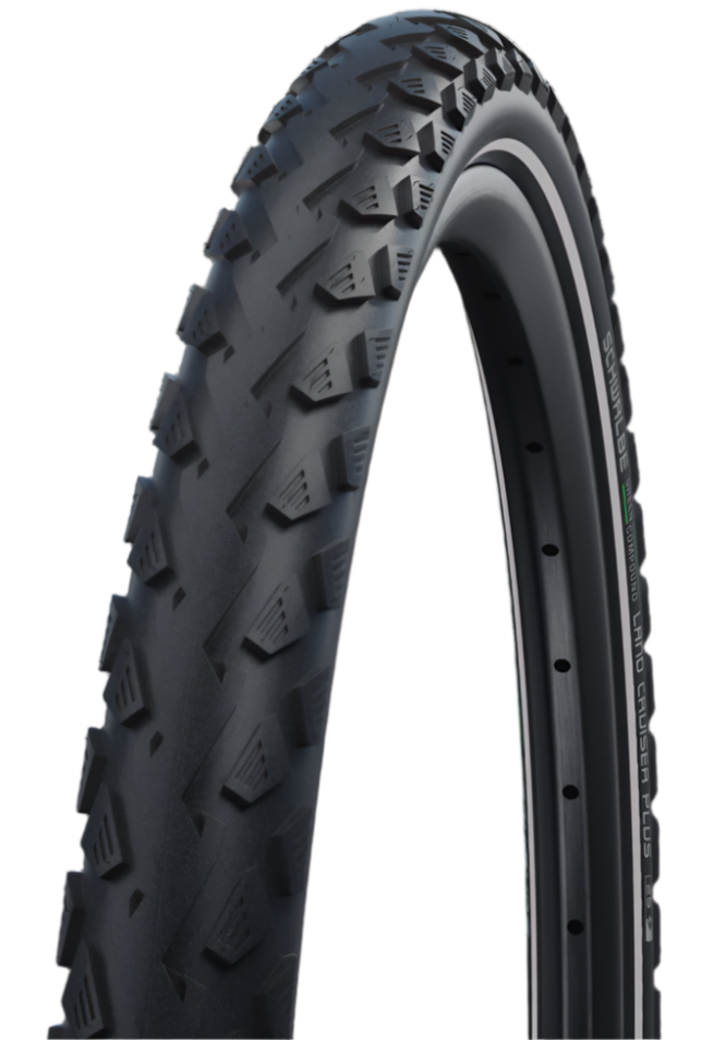 Schwalbe LandCruiser Plus 28 x 1.75" Puncture Guard Reflective sidewall E-25 Green Compound Tyre