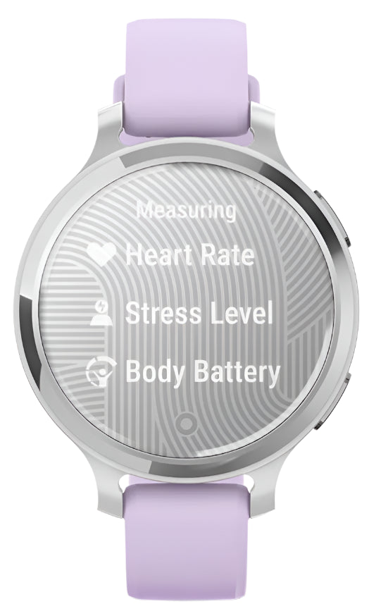 Garmin Lily 2 Active, Silver with Purple Jasmine Silicone Band