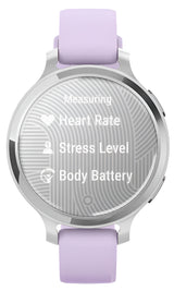 Garmin Lily 2 Active, Silver with Purple Jasmine Silicone Band