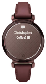 Garmin Lily 2 Classic, Dark Bronze with Mulberry Leather Band