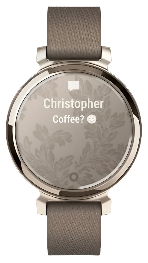Garmin Lily 2 Classic, Cream Gold with Coffee Fabric Band