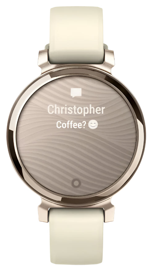 Garmin Lily 2, Cream Gold with Coconut Silicone Band