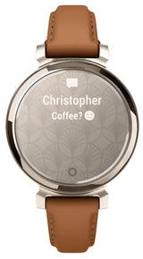 Garmin Lily 2 Classic, Cream Gold with Tan Leather Band