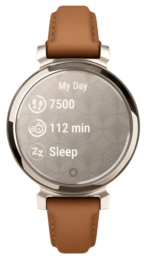 Garmin Lily 2 Classic, Cream Gold with Tan Leather Band