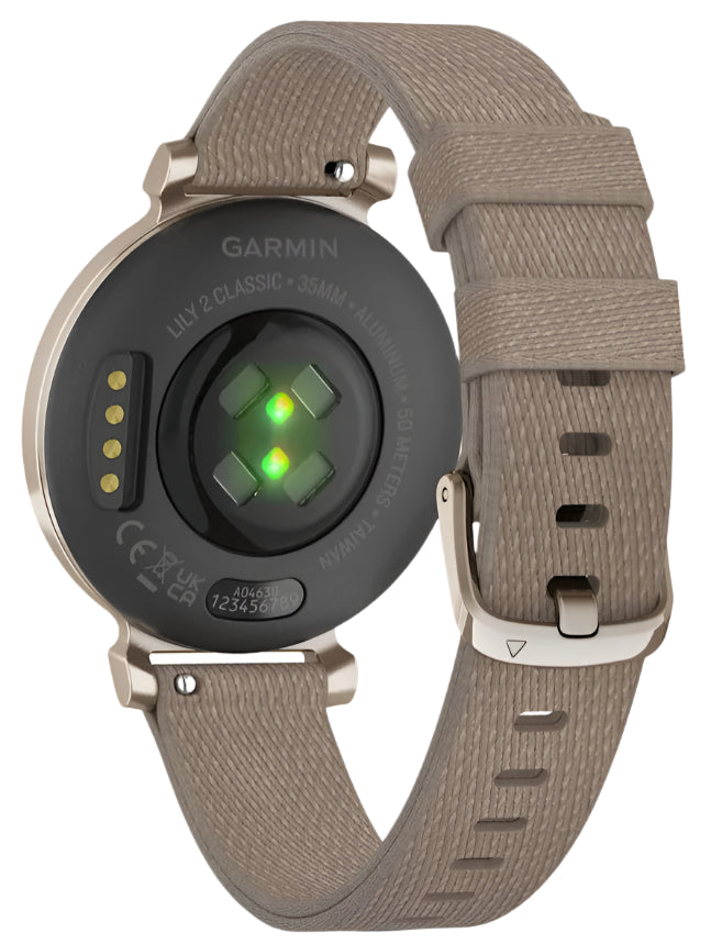 Garmin Lily 2 Classic, Cream Gold with Coffee Fabric Band