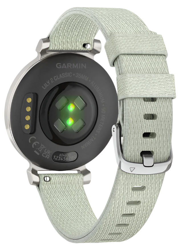 Garmin Lily 2 Classic, Silver with Sage Grey Fabric Band