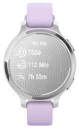 Garmin Lily 2 Active, Silver with Purple Jasmine Silicone Band