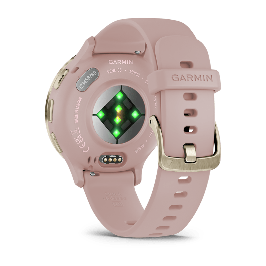 Garmin Venu® 3S, Soft Gold Stainless Steel Bezel with Dust Rose Case