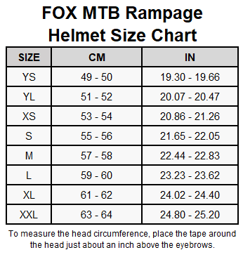 Fox rampage pro carbon hot sale sizing