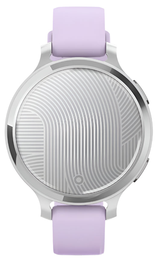 Garmin Lily 2 Active, Silver with Purple Jasmine Silicone Band