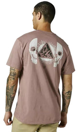 Fox FOX UNPLUGGED Short Sleeve PREMIUM TEE Plum Perfect BACK FACING MODEL