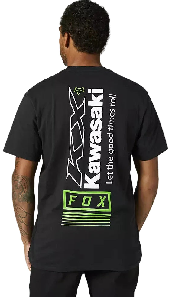 Fox KAWI Short Sleeve TEE Black BACK FACING MODEL