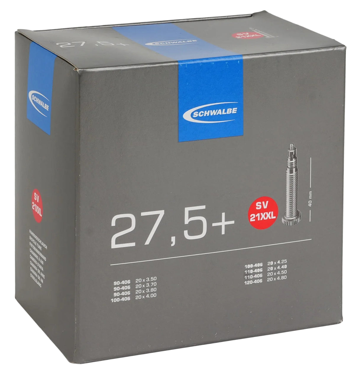 Schwalbe Tube SV21XXL Presta;  27.5'' x 3.50 - 4.80  (90 to 120 - 584)