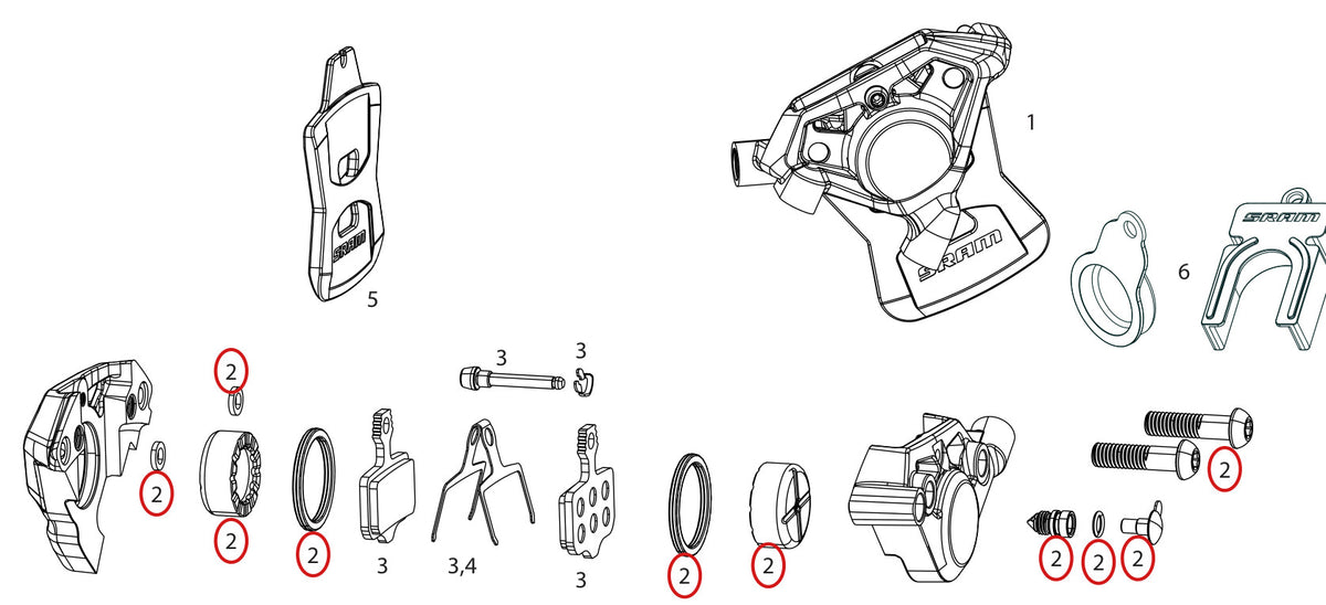 SRAM Replacement Caliper Piston Service Kit Force E1 AXS