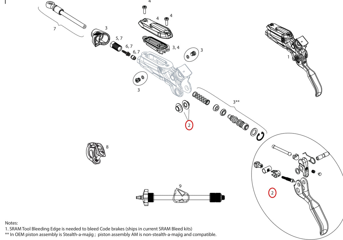 SRAM Replacement Lever Blade Kit Aluminium Code R - Black