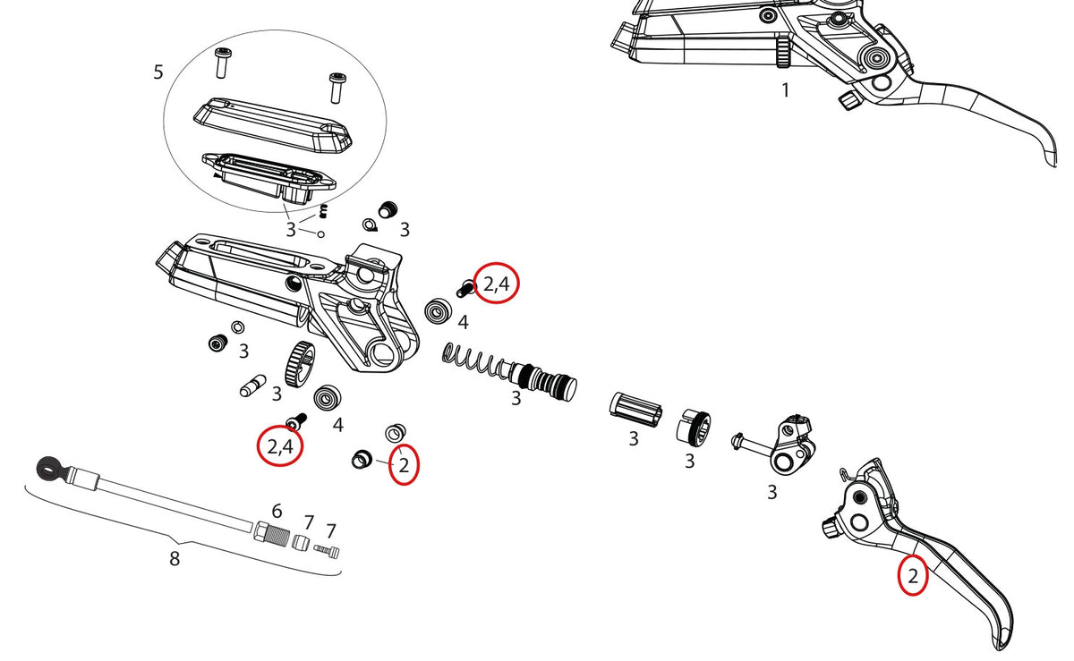 SRAM Replacement Lever Blade Kit Aluminium Code Silver Stealth - Black