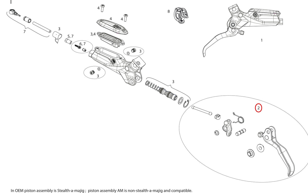 SRAM Replacement Lever Blade Kit Aluminium G2 R - Gloss Black