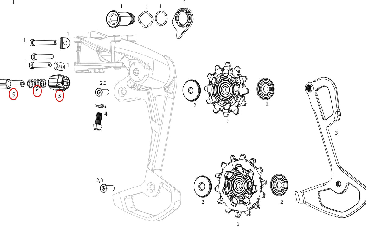 SRAM Replacement Rear Derailleur Barrel Adjuster Kit Apex XPLR and Apex Eagle