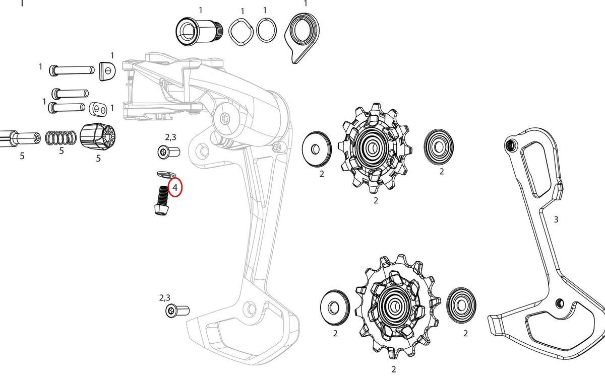 SRAM Replacement Rear Derailleur Cable Anchor Bolt and Washer Apex XPLR and Apex Eagle