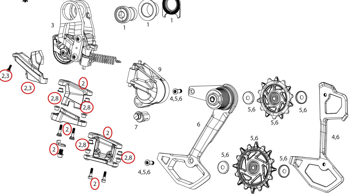 SRAM Replacement Rear Derailleur Cover and Link Kit Eagle 90 T-Type