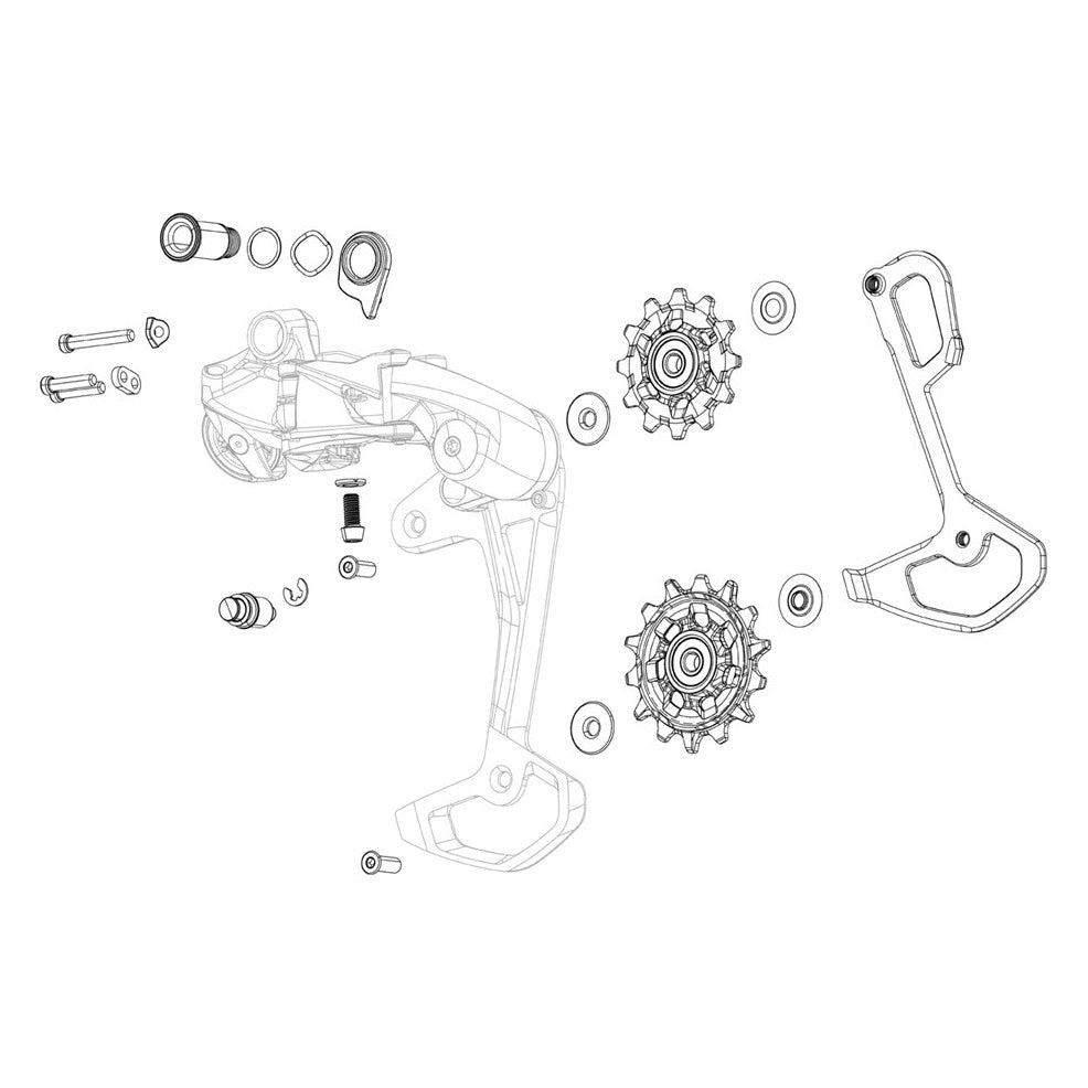 SRAM Replacement Rear Derailleur Full Mount Bolt Kit XX T-Type Eagle AXS