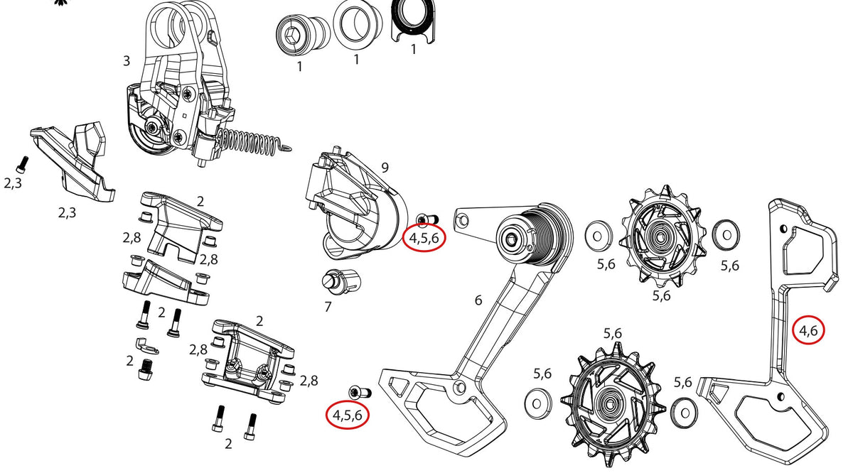 SRAM Replacement Rear Derailleur Inner Cage Eagle 90 T-Type - Silver
