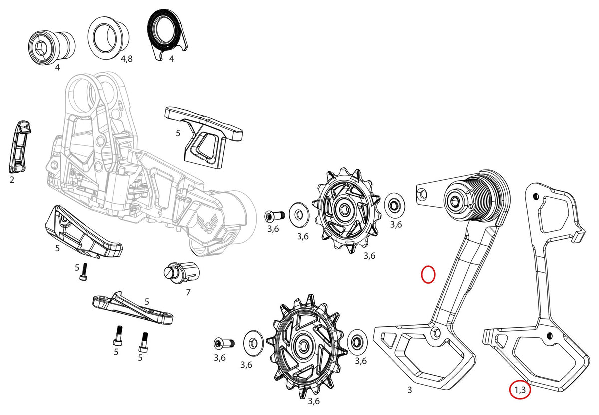 SRAM Replacement Rear Derailleur Inner Cage GX T-Type Eagle AXS