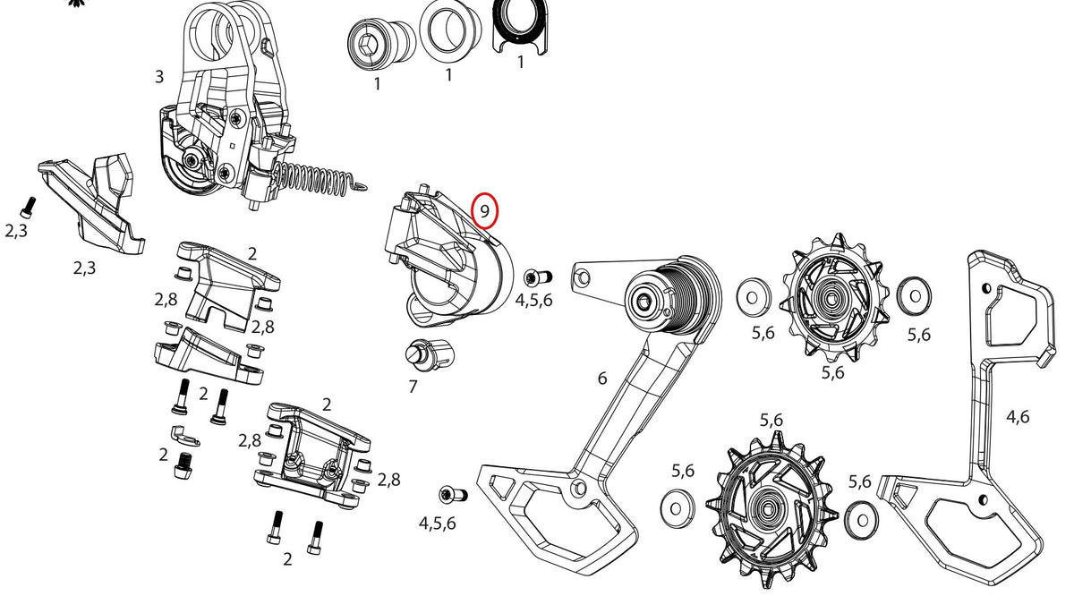 SRAM Replacement Rear Derailleur P-Knuckle Kit Eagle 90 T-Type