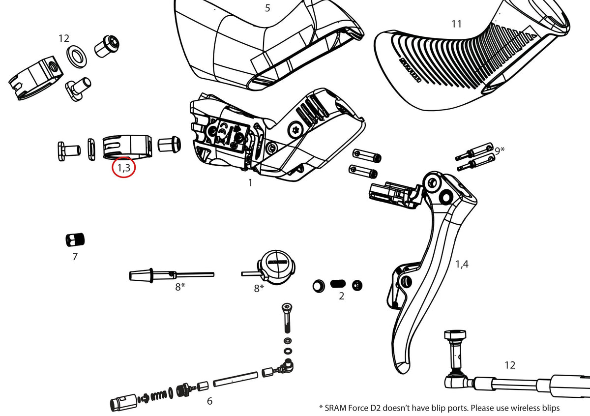 SRAM Replacement Shifter Clamp Kit Apex, Rival, Force and Red AXS