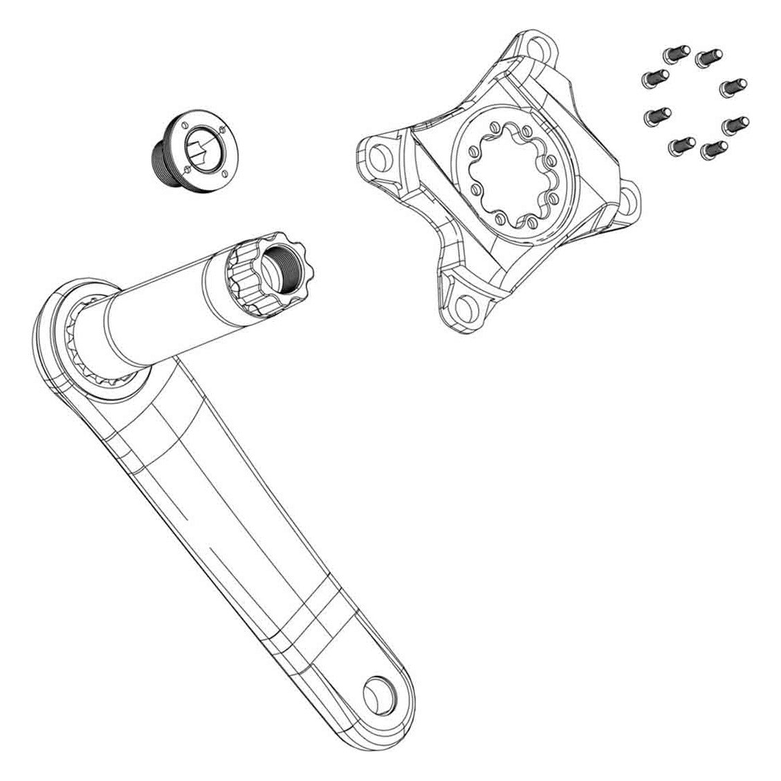 SRAM Self-Extracting Crank Arm Bolt Kit M18/M30 BB30 Right