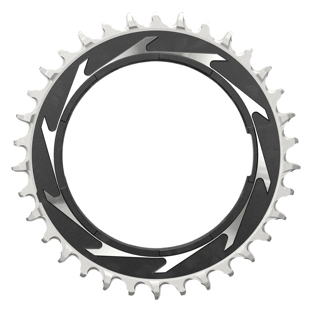 SRAM T-Type Eagle Threaded Power Meter Chainring 0mm Offset - Black/Silver
