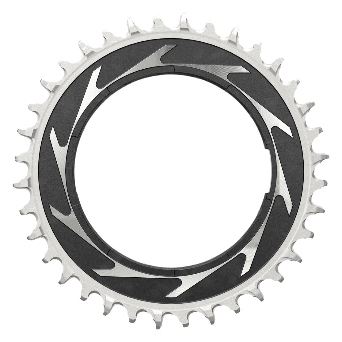 SRAM T-Type Eagle Threaded Power Meter Chainring 0mm Offset - Black/Silver