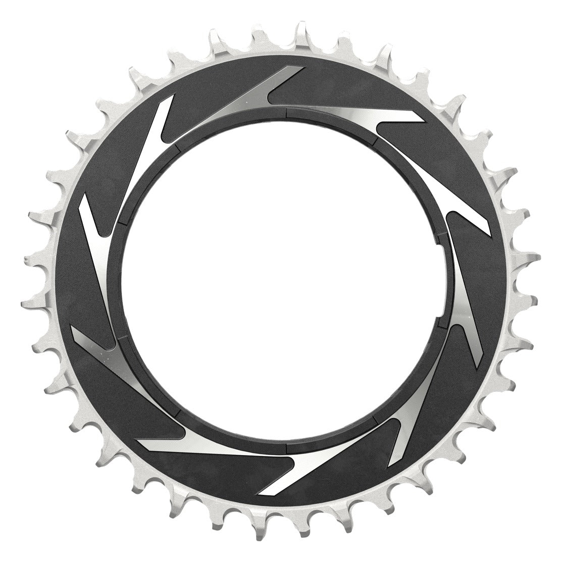 SRAM T-Type Eagle Threaded Power Meter Chainring 0mm Offset - Black/Silver