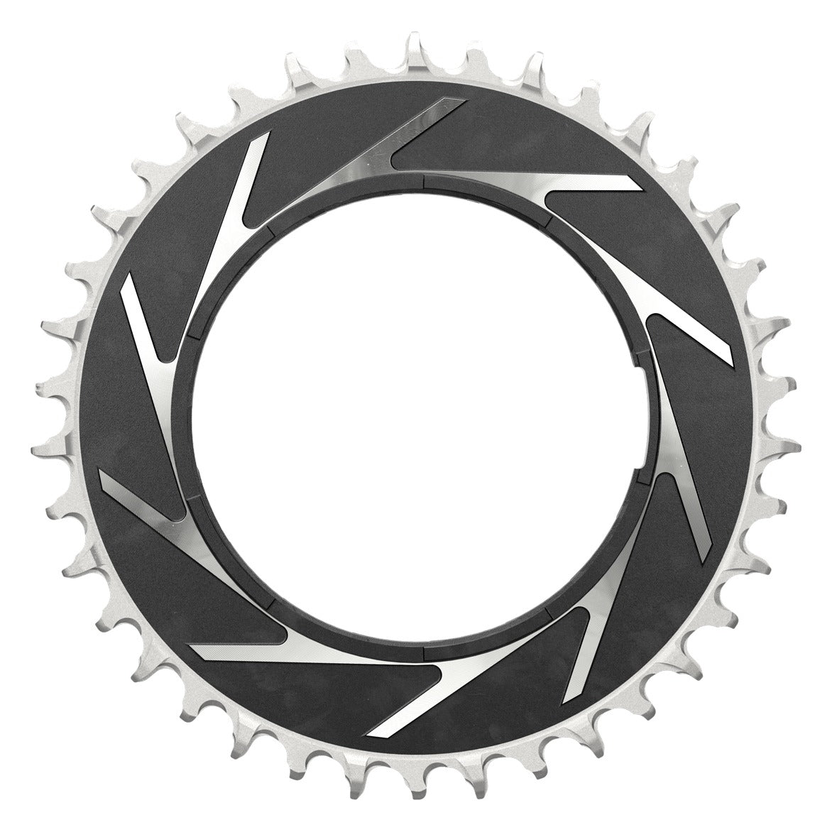 SRAM T-Type Eagle Threaded Power Meter Chainring 0mm Offset - Black/Silver