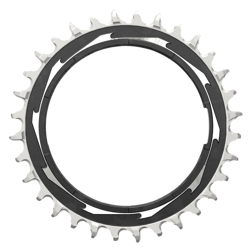 SRAM T-Type Eagle Threaded Power Meter Chainring 0mm Offset - Black/Silver