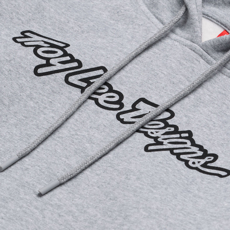 Troy Lee Designs PULLOVER HOODIE SIGNATURE GRAY HEATHER DETAILS
