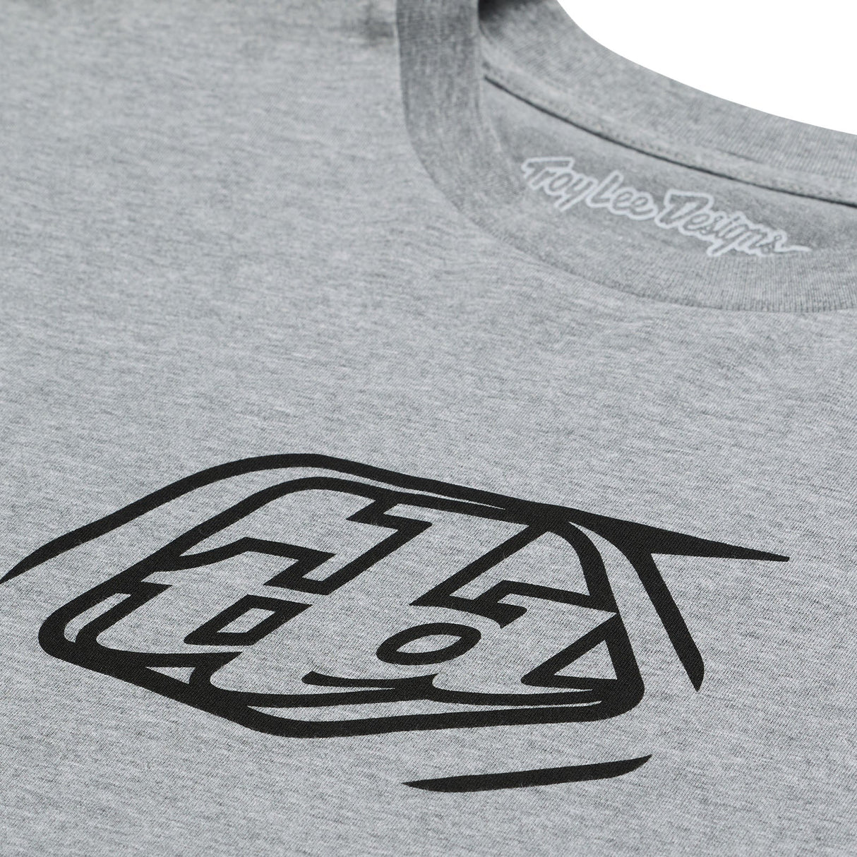 Troy Lee Designs SHORT SLEEVE TEE BADGE GRAY HEATHER FRONT PRINT