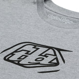 Troy Lee Designs SHORT SLEEVE TEE BADGE GRAY HEATHER FRONT PRINT