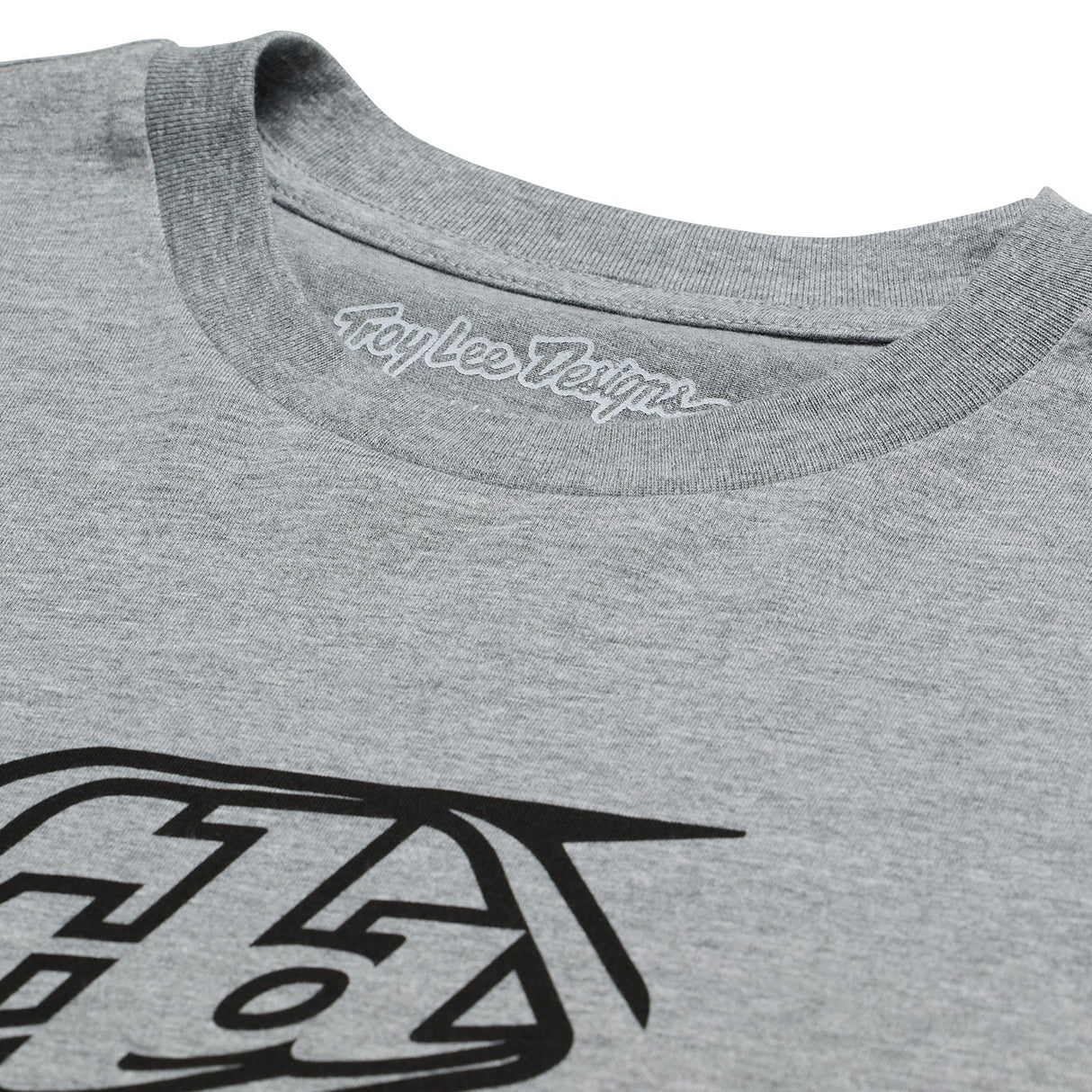 Troy Lee Designs SHORT SLEEVE TEE BADGE GRAY HEATHER DETAILS