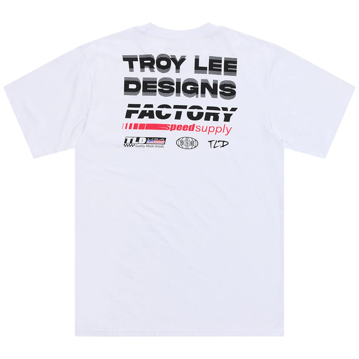 Troy Lee Designs SHORT SLEEVE TEE FACTORY WHITE BACK