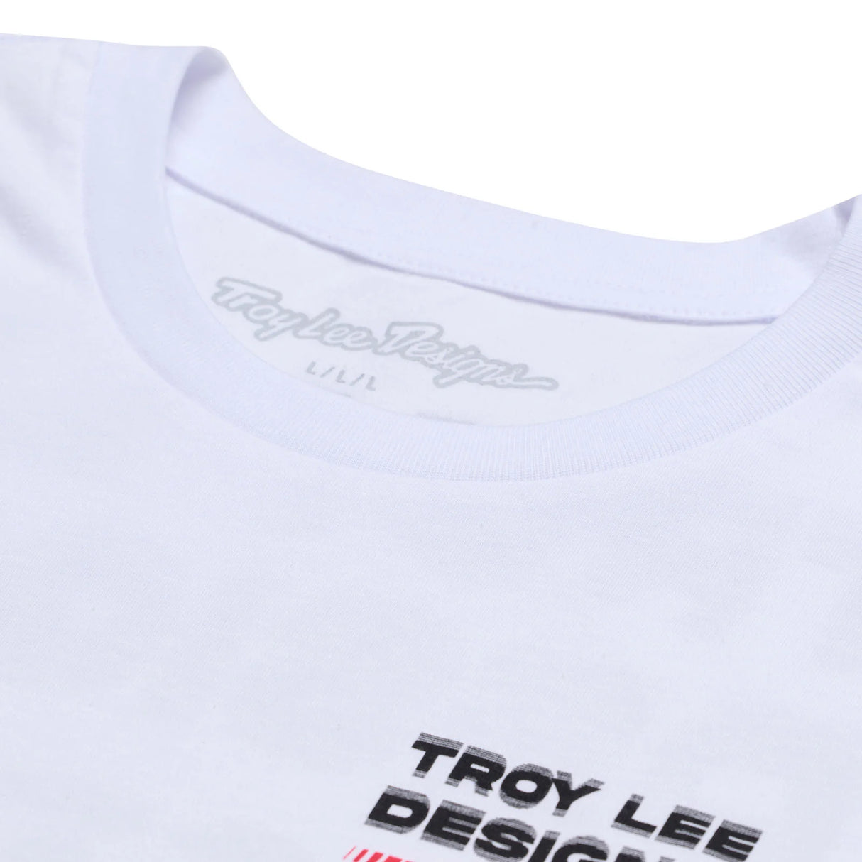 Troy Lee Designs SHORT SLEEVE TEE FACTORY WHITE DETAIL