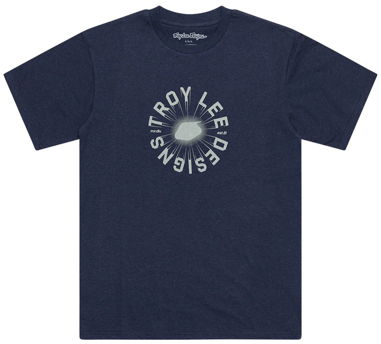 Troy Lee Designs SHORT SLEEVE TEE ROTATION NAVY HEATHER FRONT