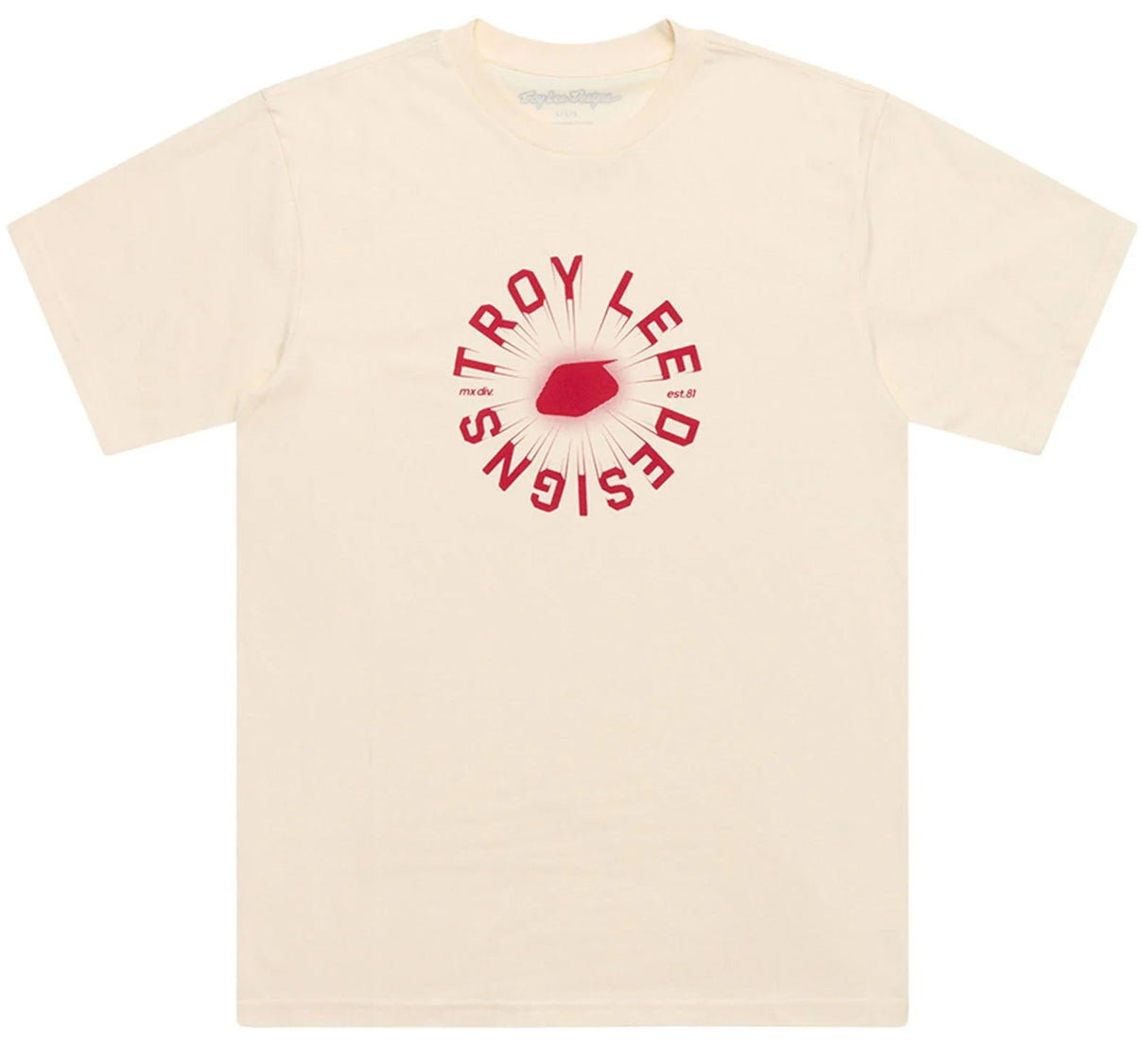 Troy Lee Designs SHORT SLEEVE TEE ROTATION VINTAGE WHITE FRONT