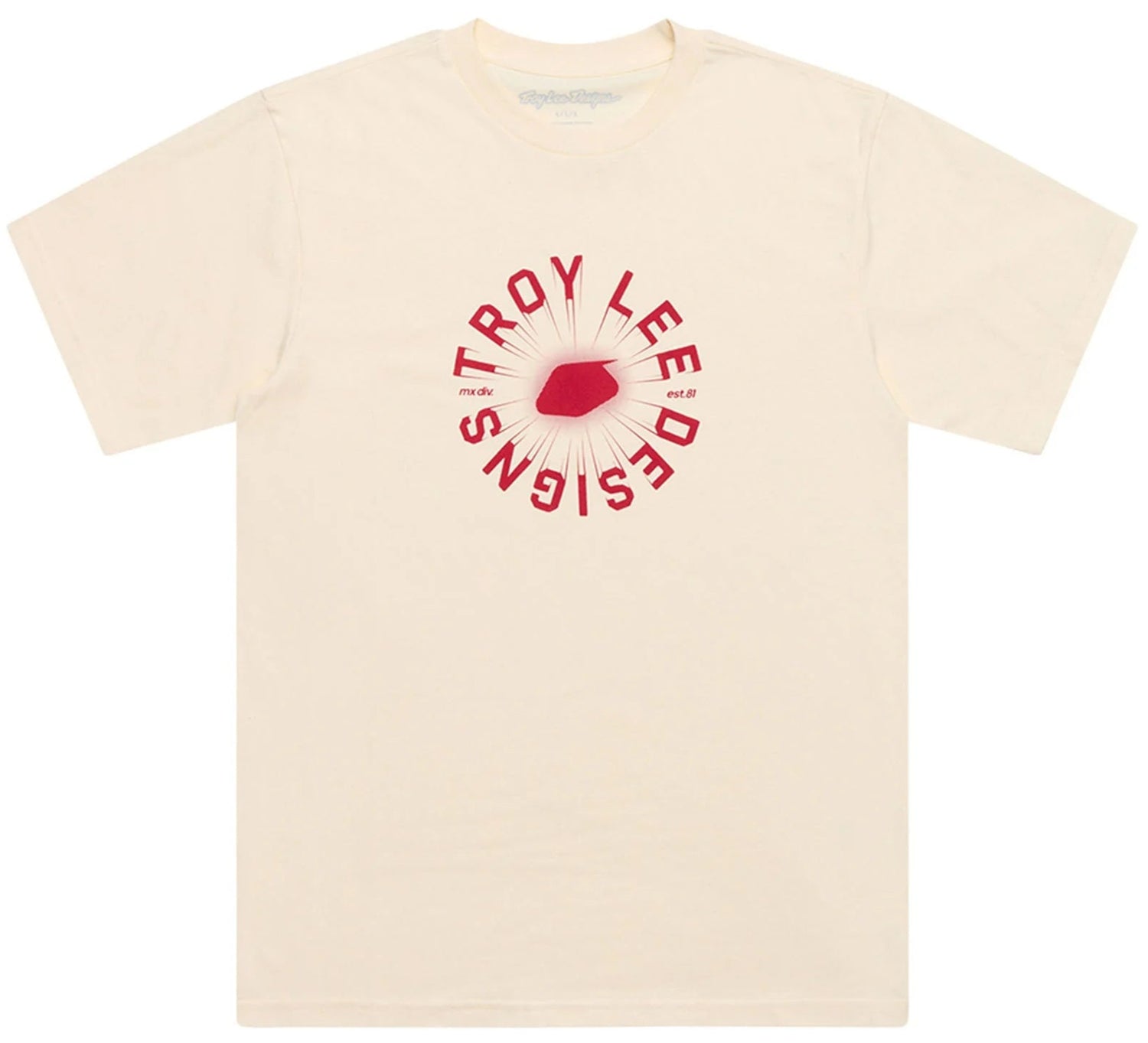 Troy Lee Designs SHORT SLEEVE TEE ROTATION VINTAGE WHITE FRONT