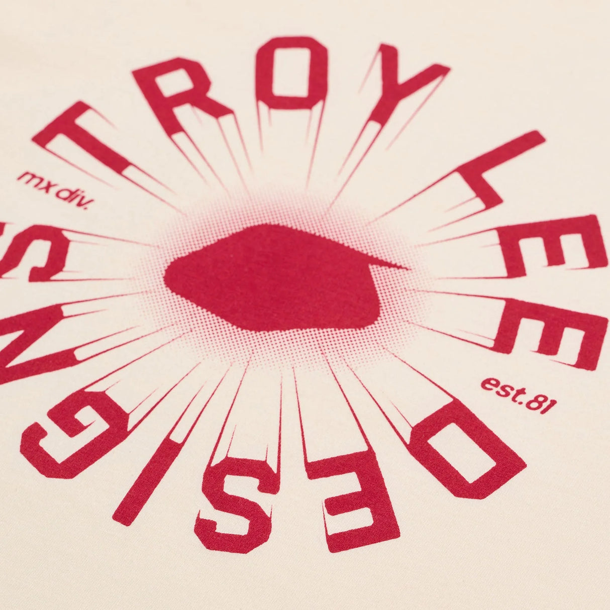 Troy Lee Designs SHORT SLEEVE TEE ROTATION VINTAGE WHITE PRINT FOCUSED