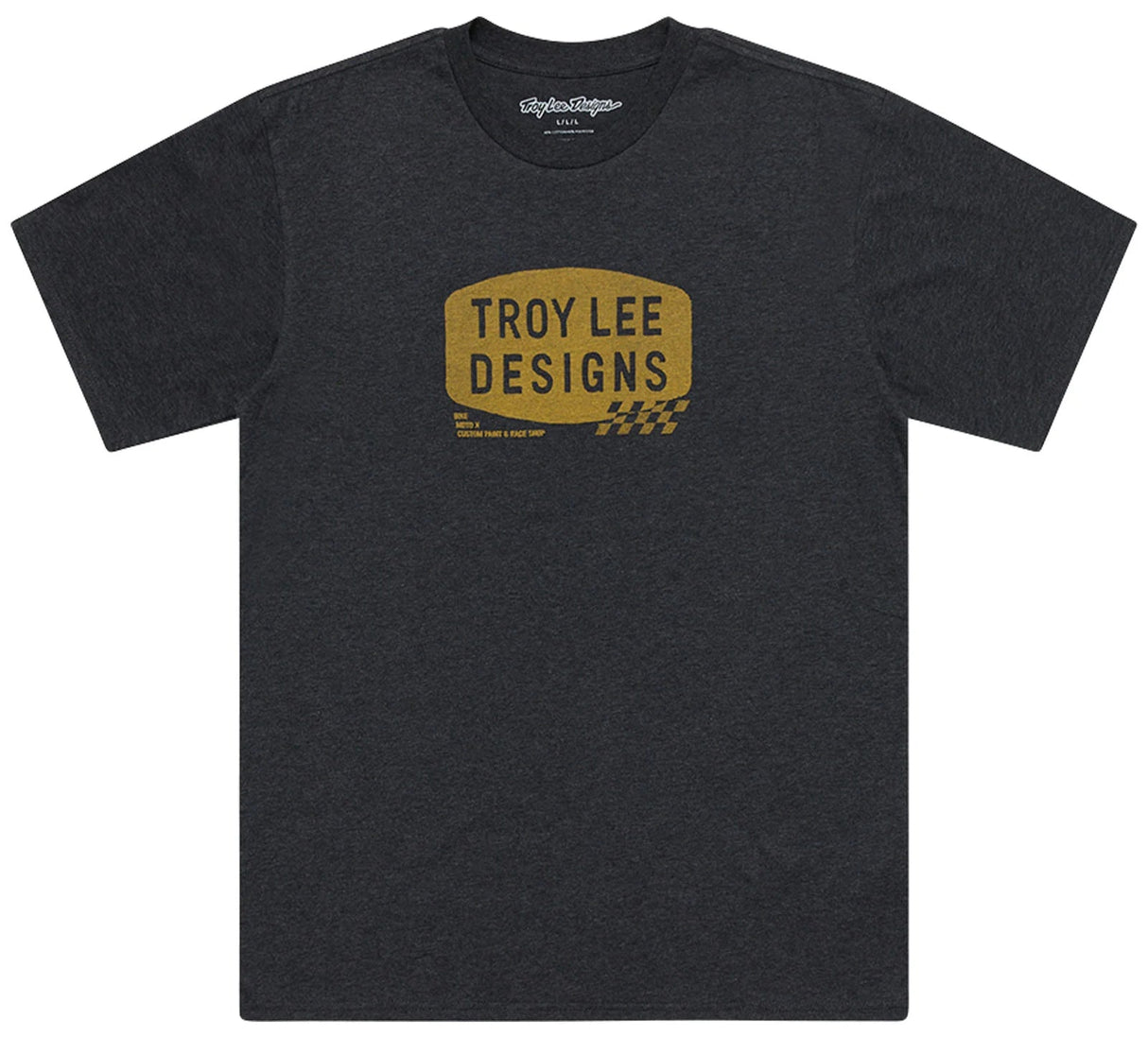 Troy Lee Designs SHORT SLEEVE TEE STAMP BLACK HEATHER FRONT