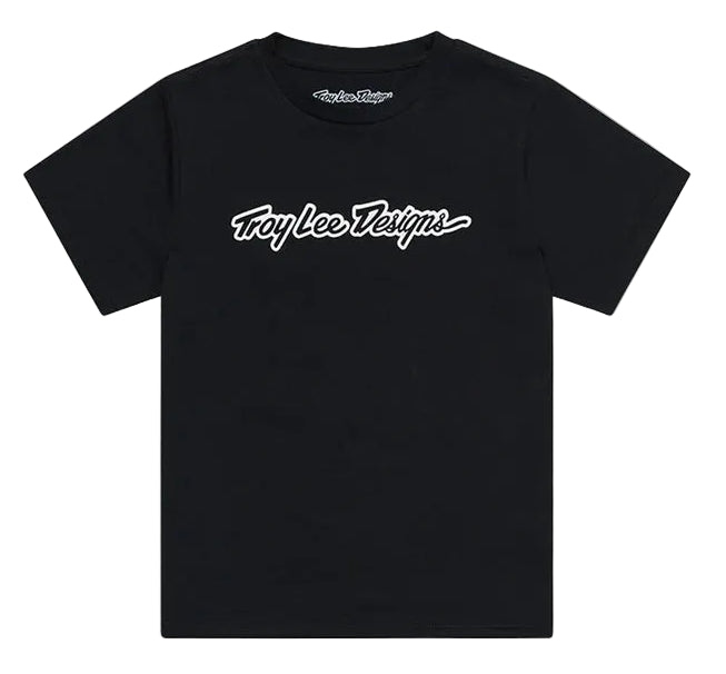 Troy Lee Designs YOUTH SHORT SLEEVE TEE SIGNATURE BLACK FRONT